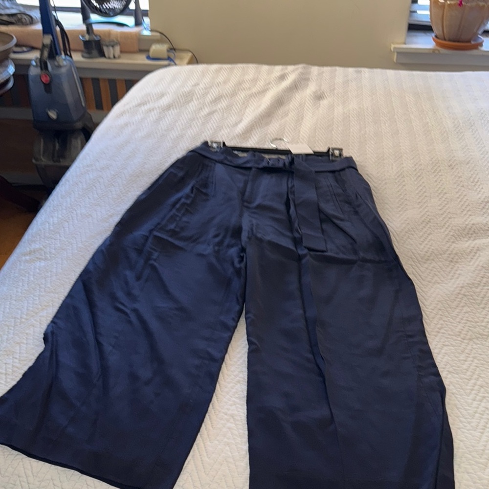 Ted Baker Blue Midi Pencil Trousers Pleated Workwear - Picture 3 of 11